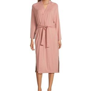 Ugg Myra Lightweight Knit Bracelet Sleeve Shawl Collar Long Robe- Blush